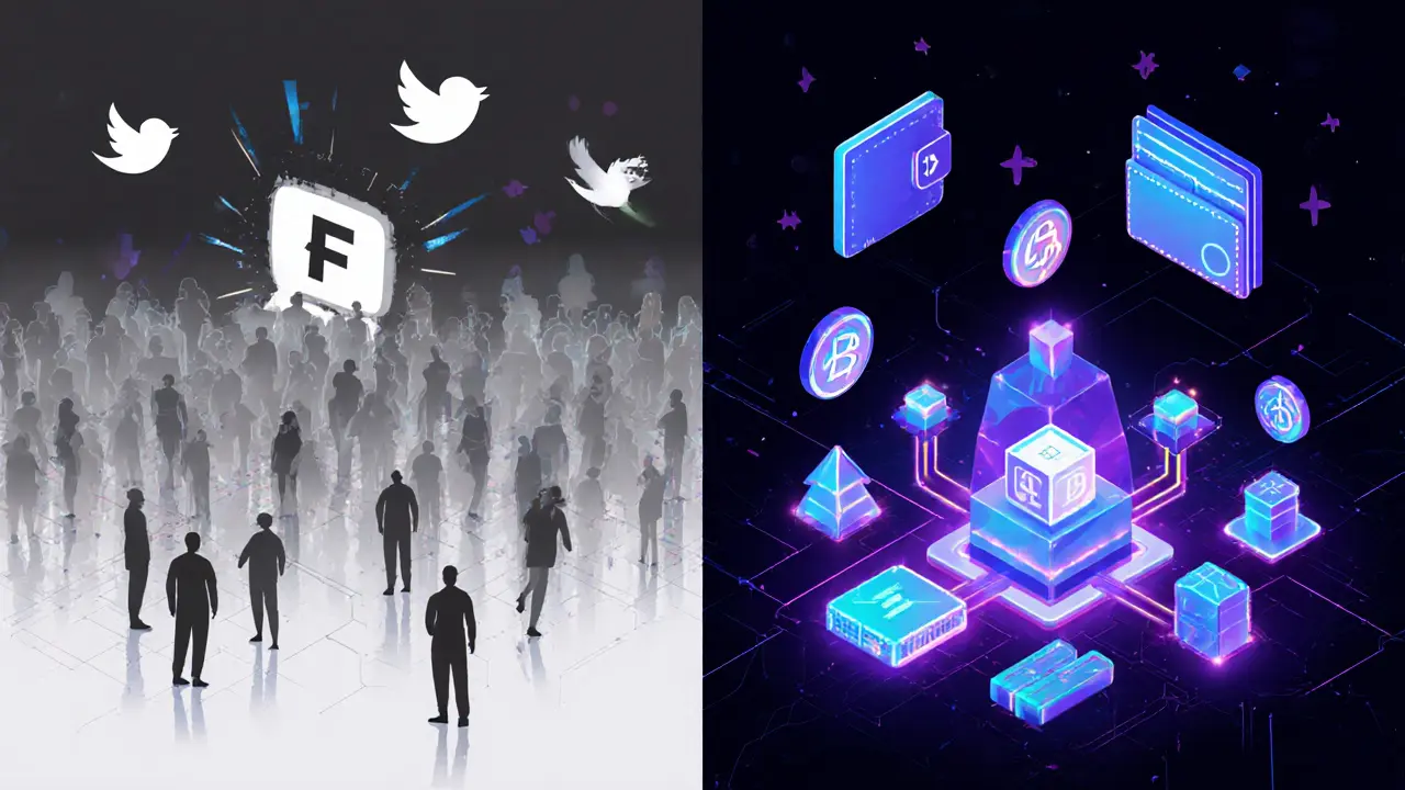 Contrasting dead FEAR project with active blockchain projects like EigenLayer and Scroll in modern vector style