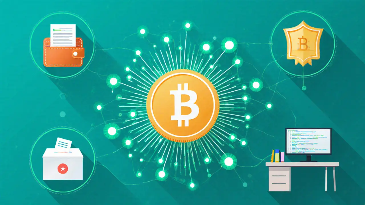 ID token at center linking to registration, governance, and developer reward scenes.