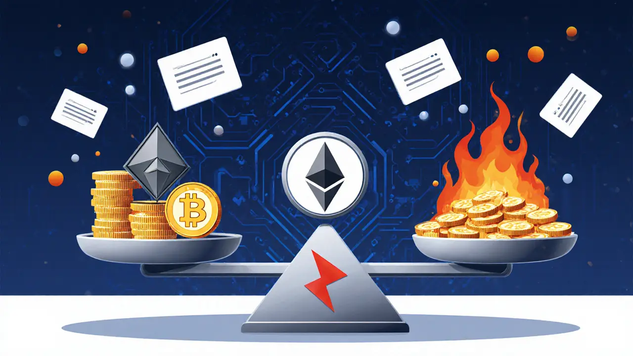 A validator balances staked ETH against the burning cost of dishonest behavior.