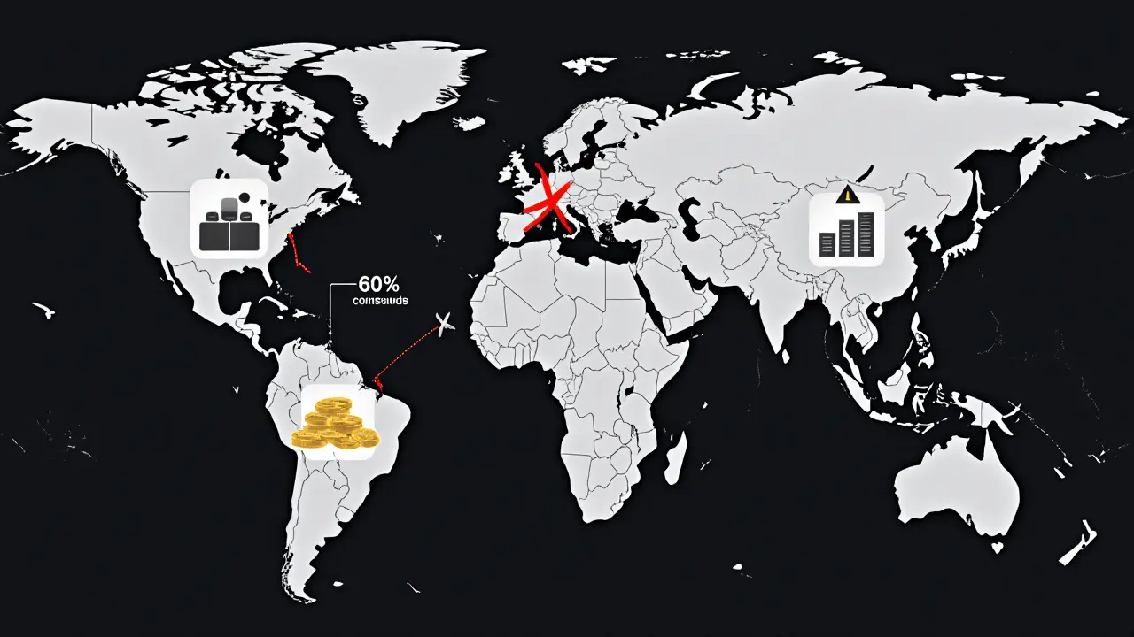 Global map showing validator nodes with warning indicators and consensus percentages