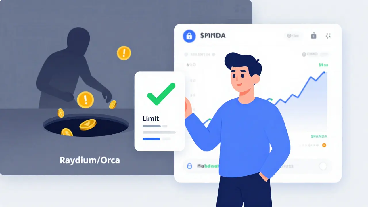 Trader using PandaSwap with low slippage vs. losing coins in a liquidity void.