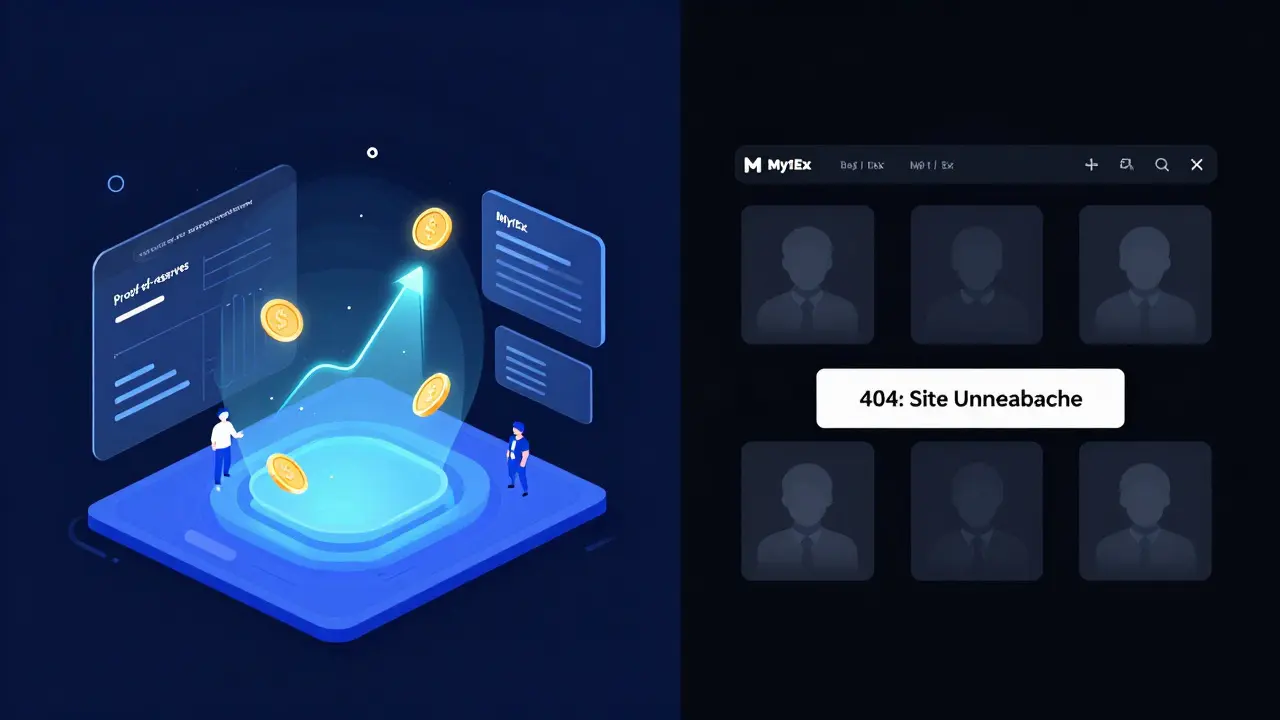 Contrasting image of a transparent, active exchange vs. a hollow, dead website.