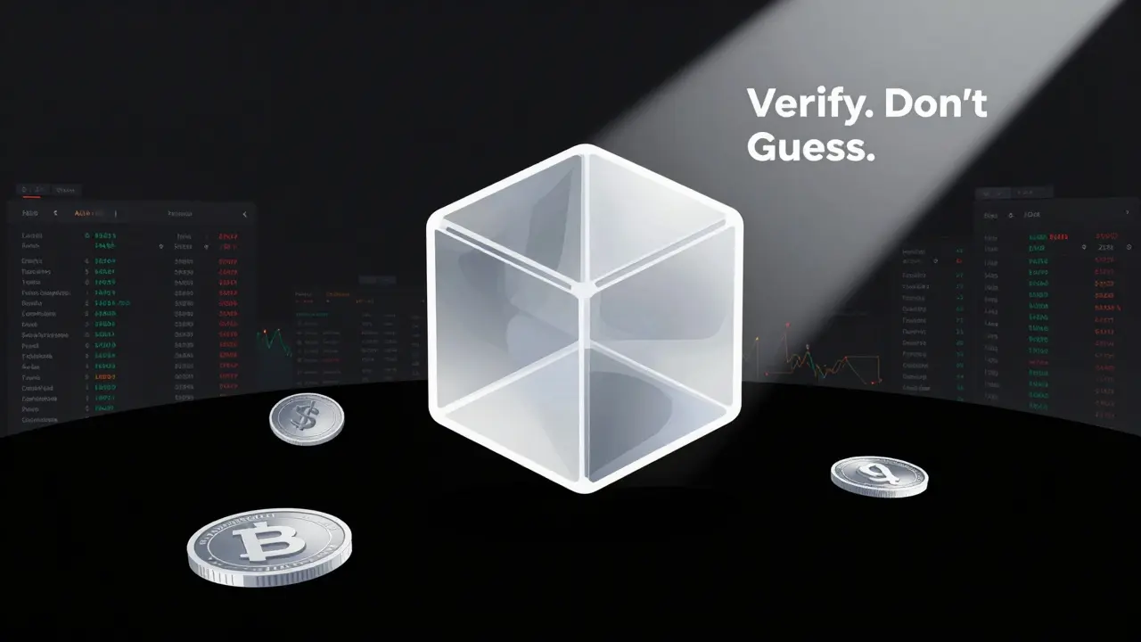 Empty KUBE token floating in void while other cryptocurrencies glow with active activity.