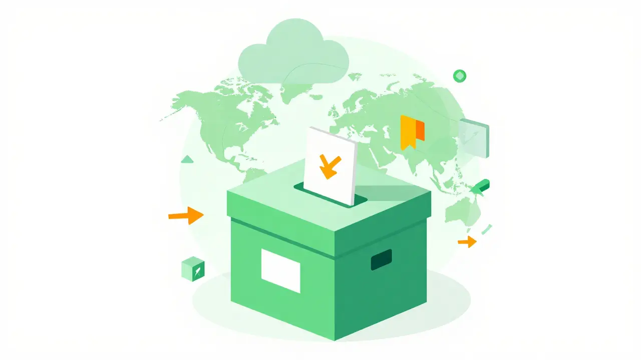 Hybrid ballot box merging with digital cloud network