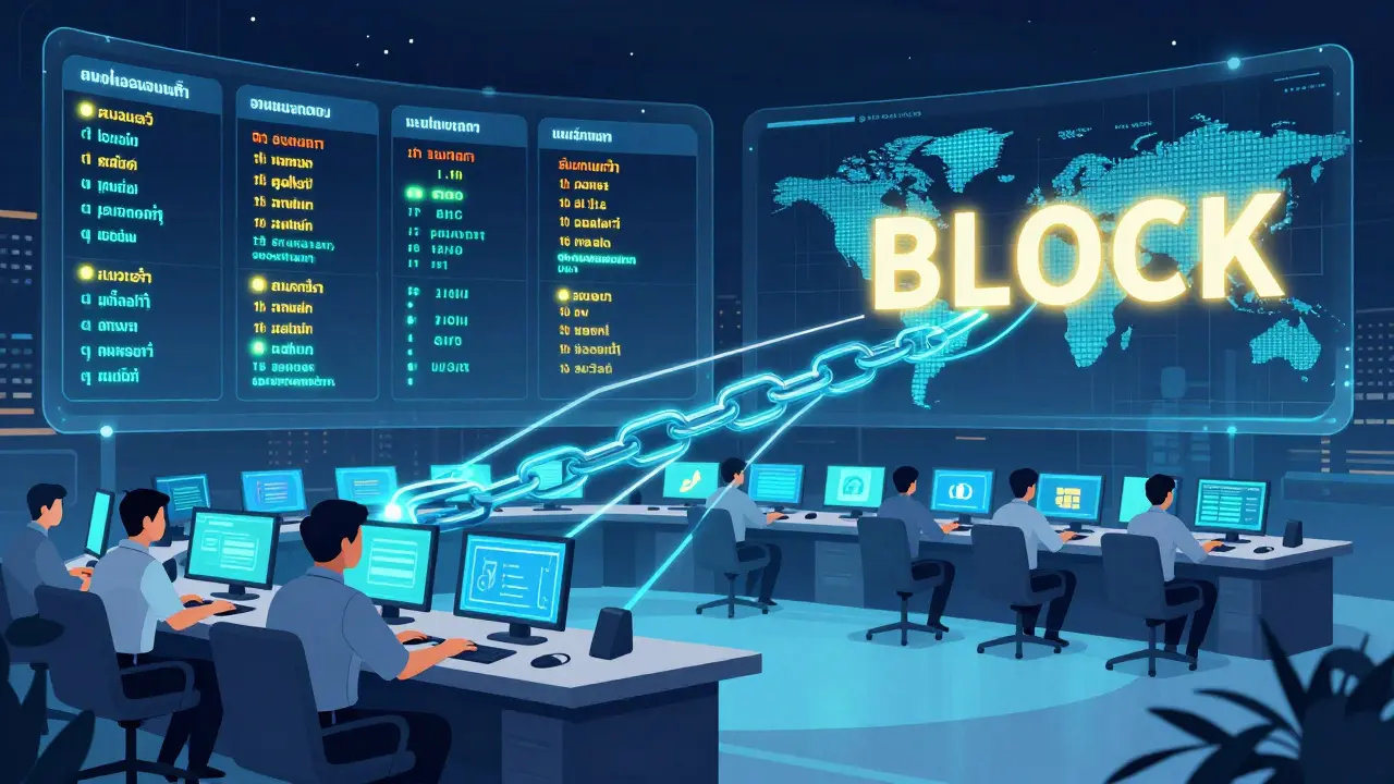 Thai SEC control center monitoring jurisdiction triggers and blocking foreign crypto platforms in real time.