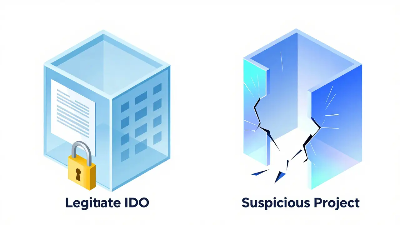 Comparison between a secure, transparent project and a fragile, fake project facade