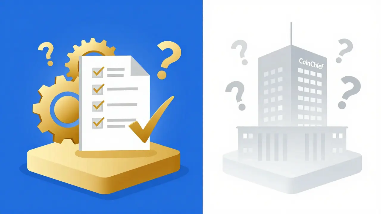 Comparison between a transparent, secure exchange and a ghostly, unknown platform.