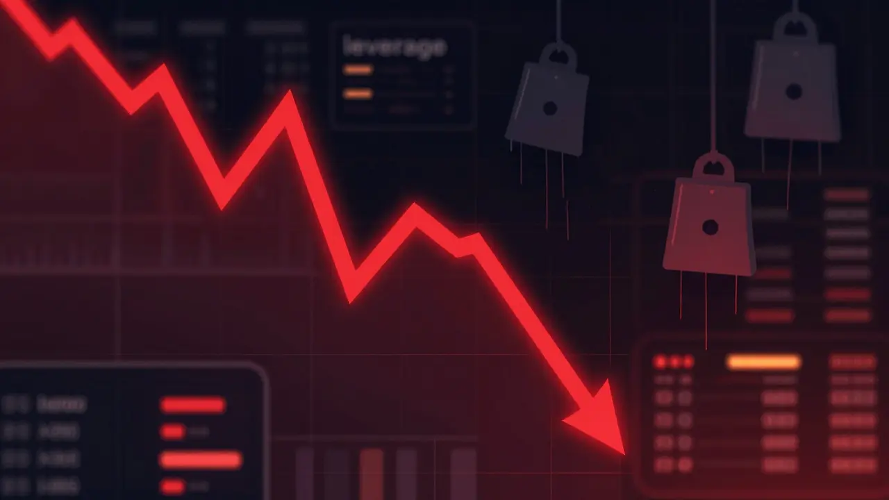 Vector art showing a crashing red price chart and fraying threads representing high risk