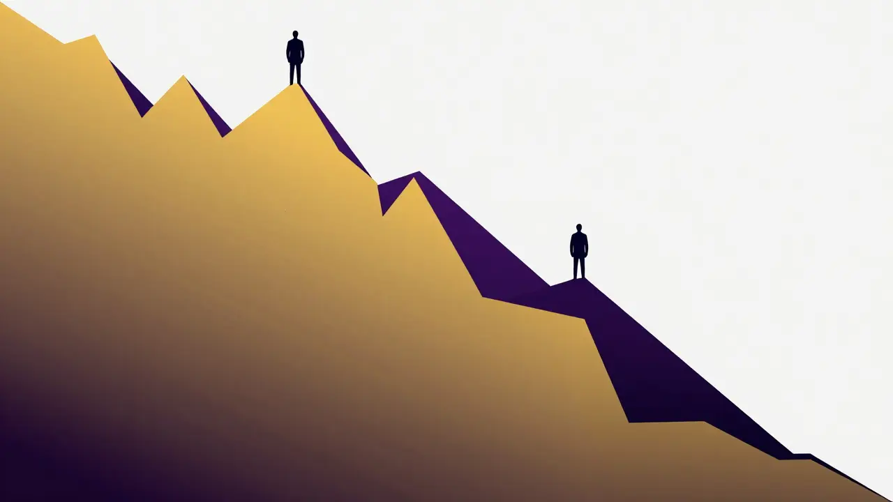 Vector illustration of a sharp stock price spike and crash graph