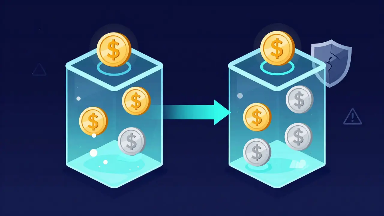 Abstract vector illustration of liquidity pools and security risks