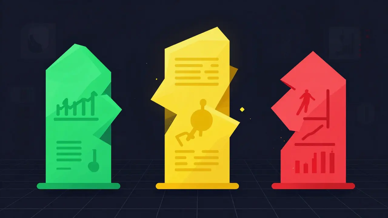 Fragmented data pillars showing conflicting crypto metrics in modern vector style