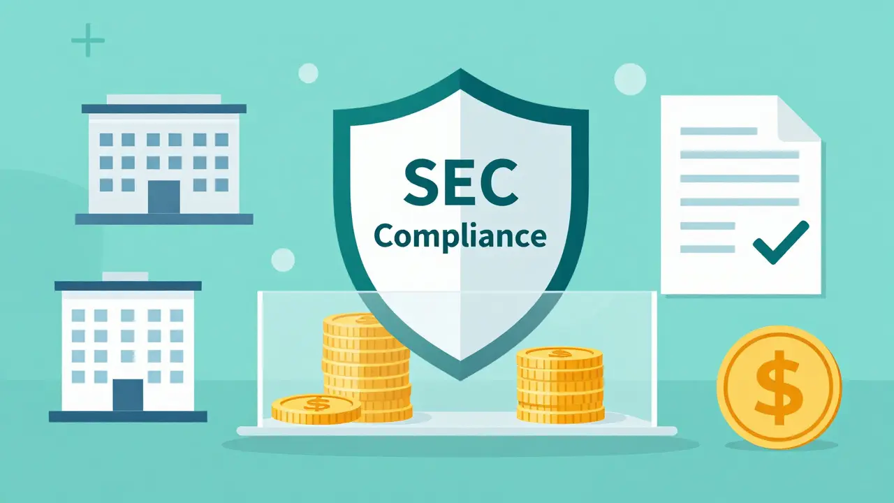 Shield protecting segregated crypto funds and compliance icons