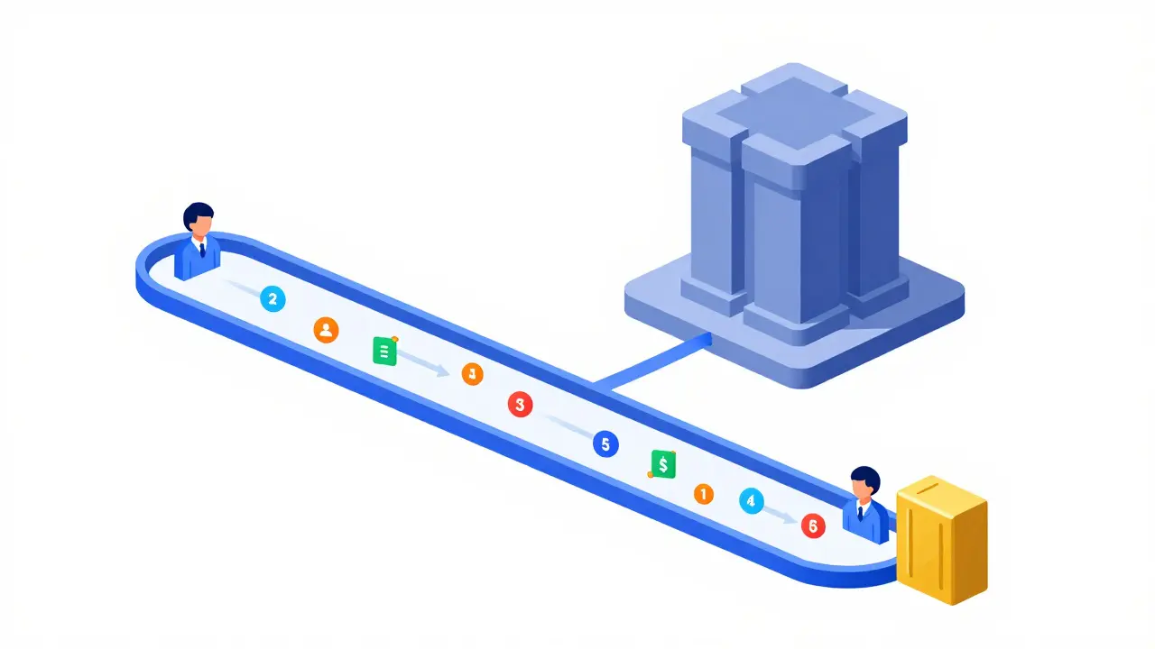 Vector graphic of off-chain transaction tunnel vs main blockchain