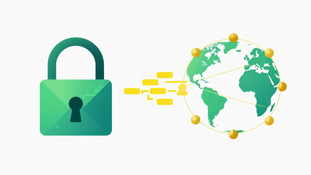 Vector illustration of smart contracts and decentralized IPFS storage