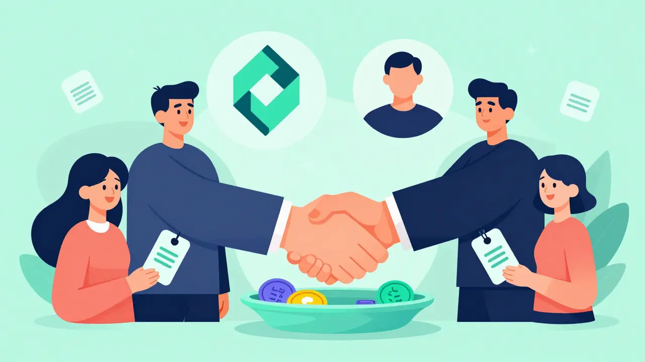 Brand and influencer merging tokens to create shared community value and perks