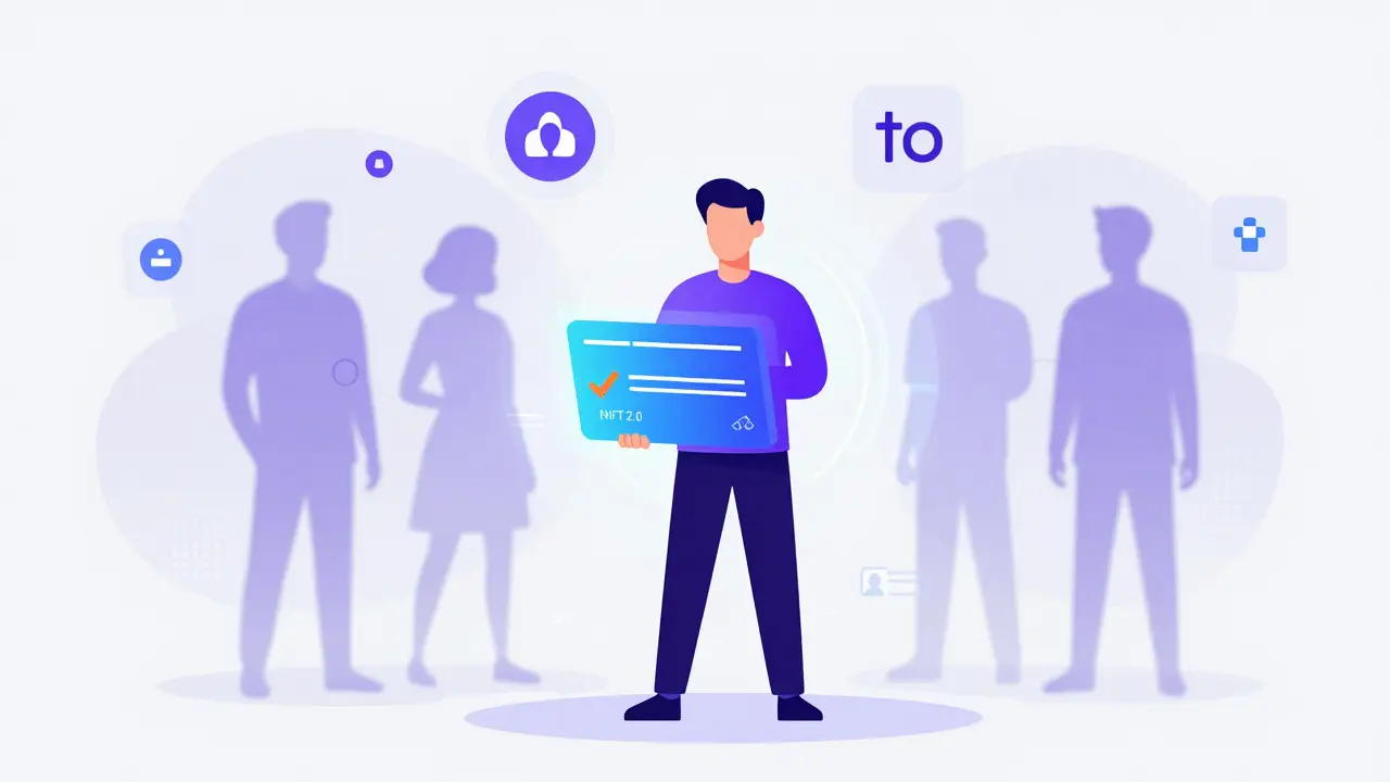 Concept art of decentralized identity and dynamic NFTs on LTO network