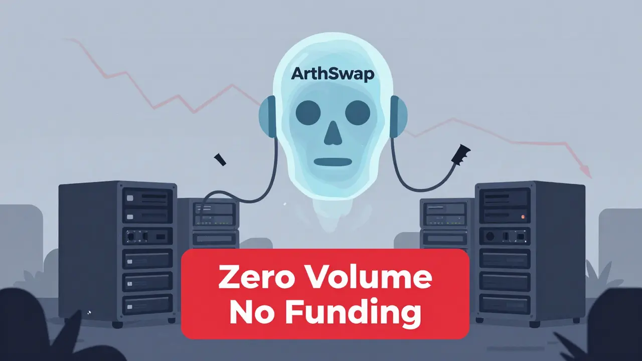 Ghostly robot over dead servers with zero volume