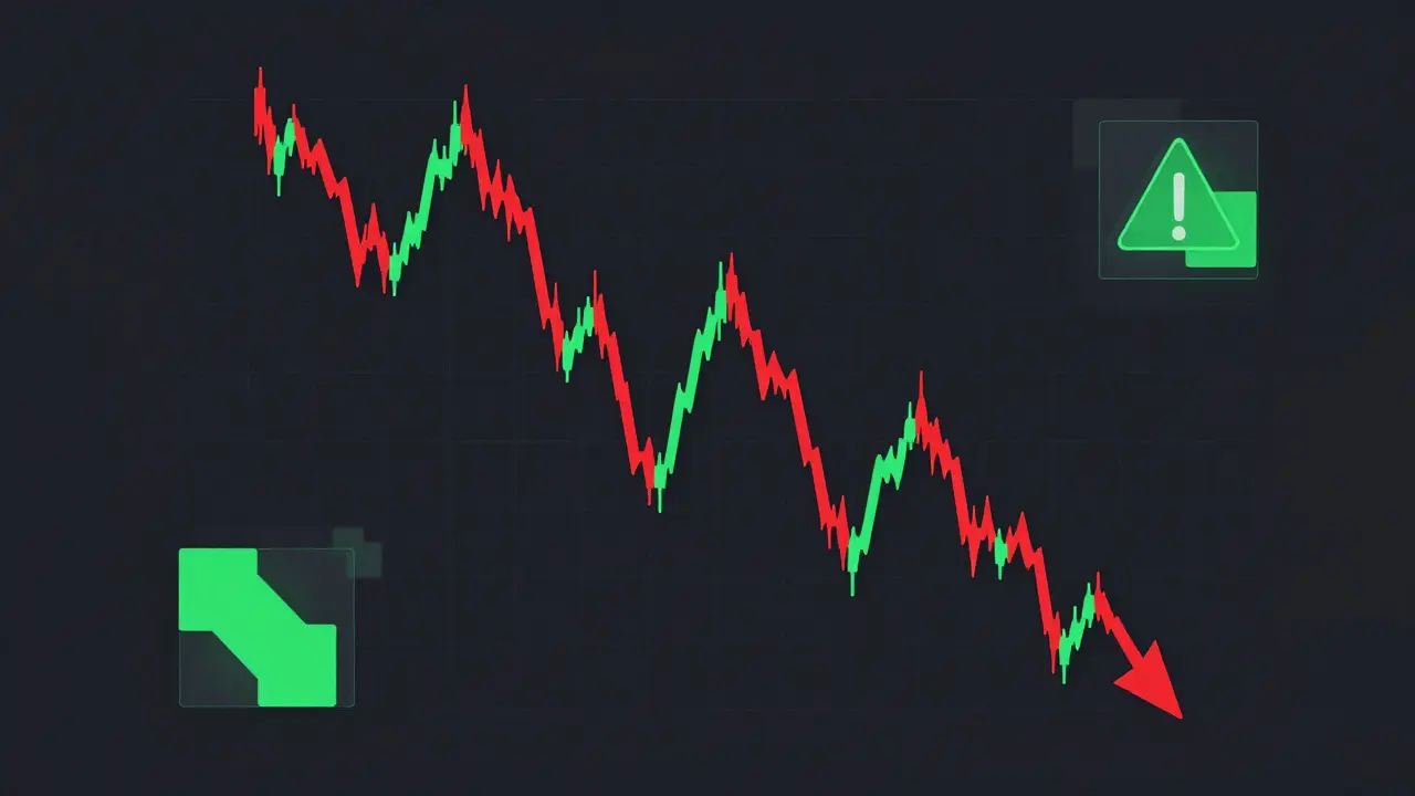 Vector graphic of volatile token price chart and risk