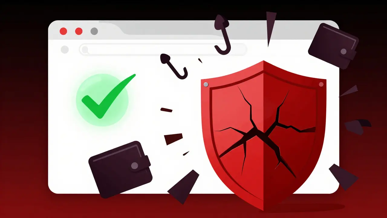 Vector illustration of security shield blocking crypto scams