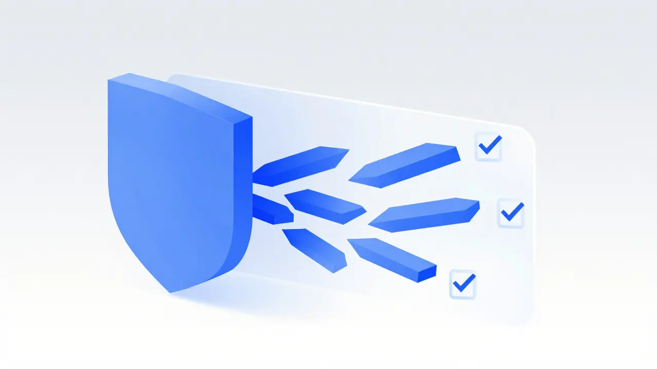 Abstract vector graphic illustrating a large order being split into smaller safe chunks