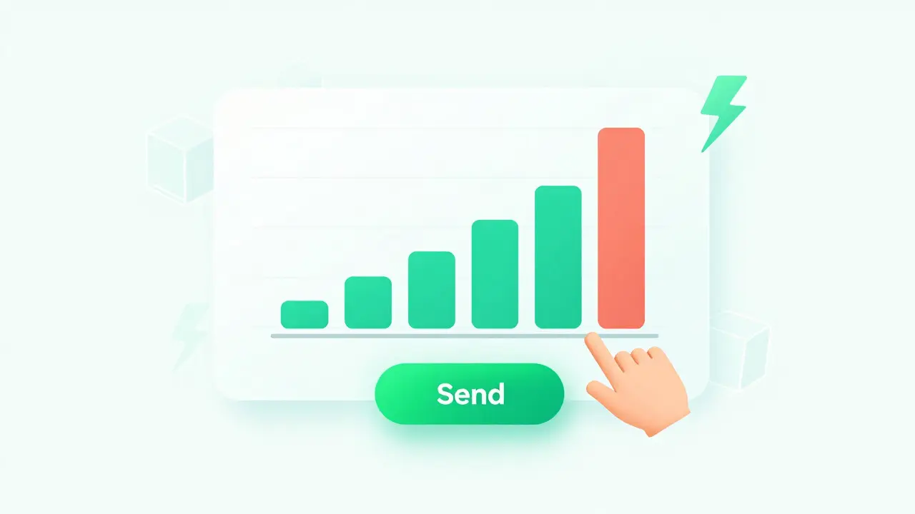 Abstract vector graphic showing a user checking network congestion levels