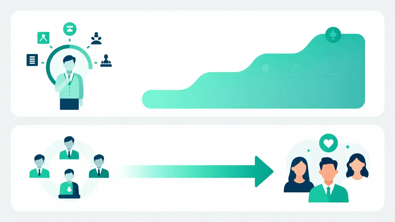 Modern vector graphic showing concepts of quadratic voting and delegated democracy