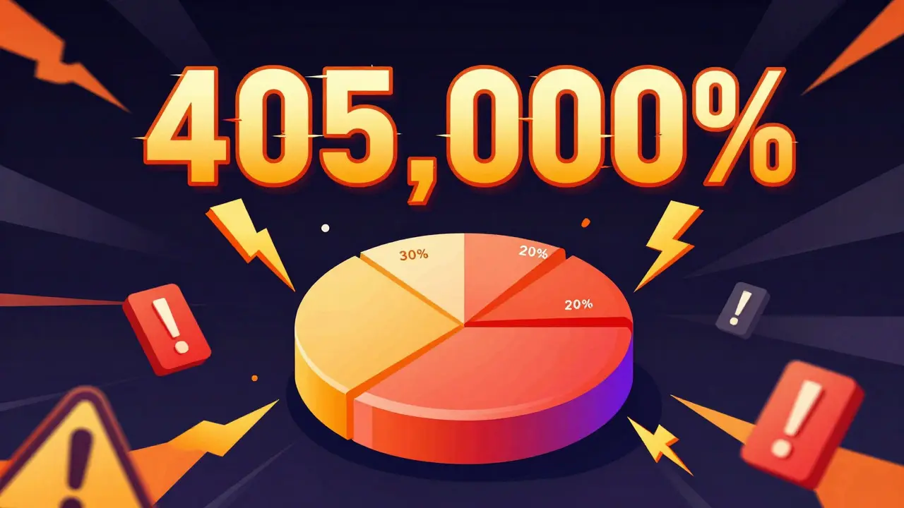 Vector illustration of risky tokenomics and high staking yields
