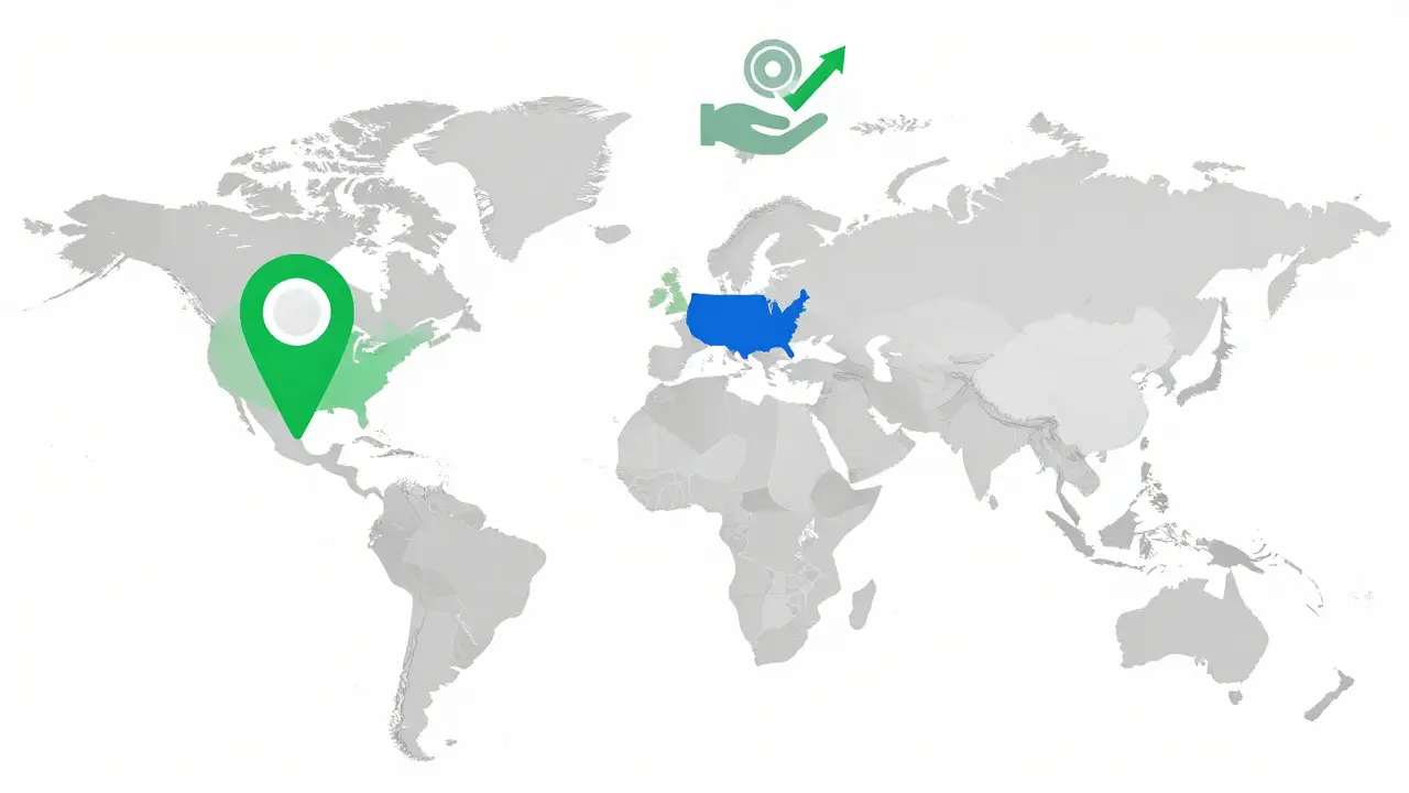 Vector map highlighting Singapore with US excluded from service