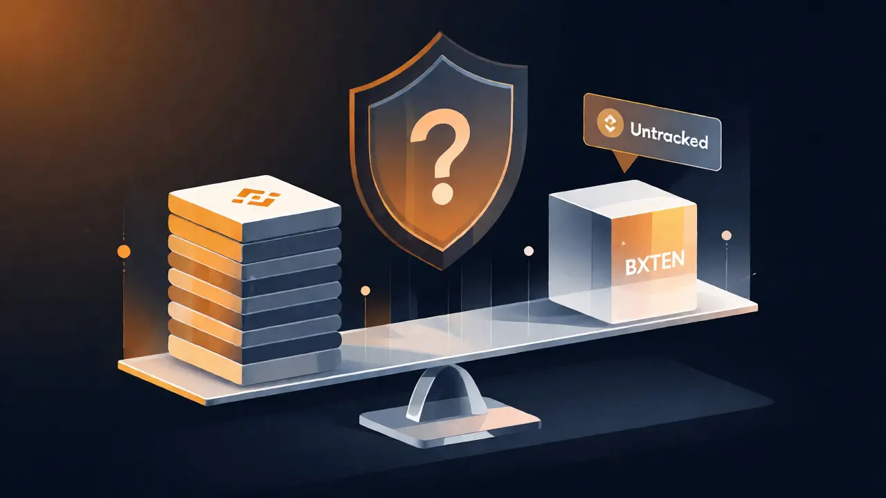 Digital scale comparing a solid verified block against a transparent unverified crypto platform.