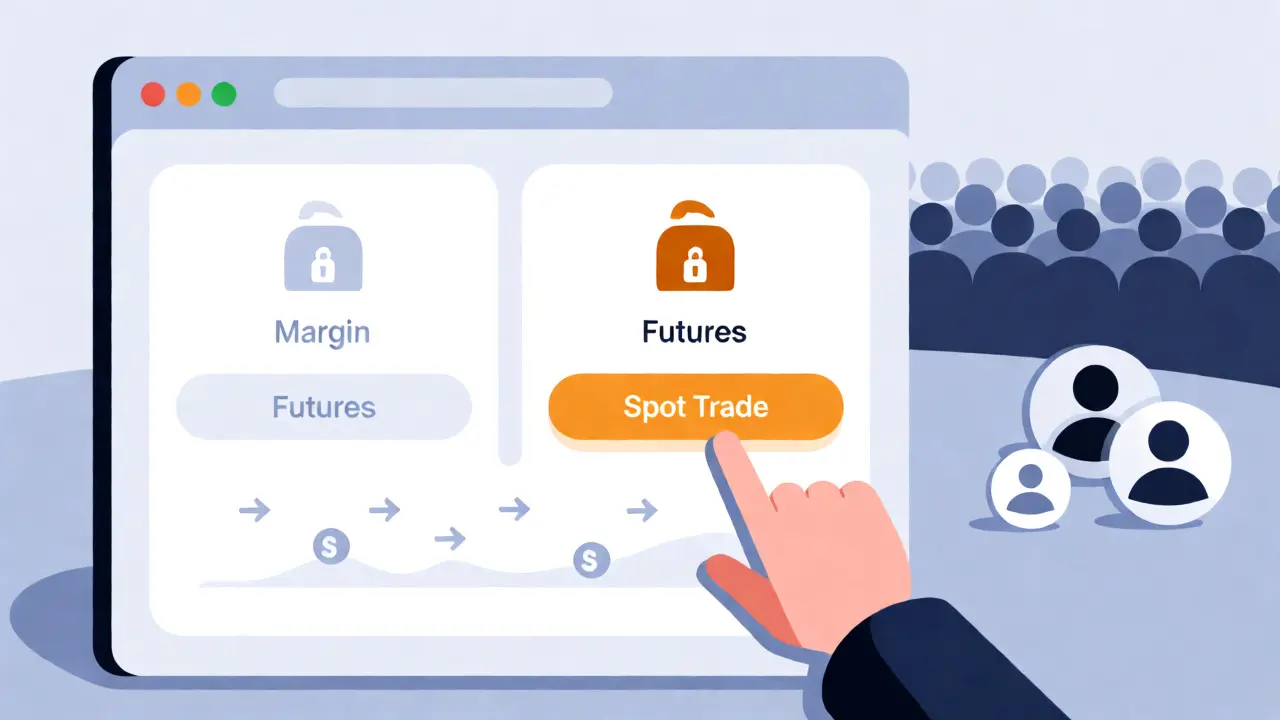 Illustration of a simple spot trading dashboard lacking advanced features