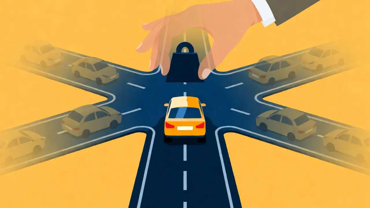 Narrow road metaphor for low liquidity and slippage risks